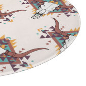 Tribal Bullスカル: Bohoシームレス カッティングボード (角)