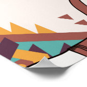 Tribal Bullスカル: Bohoシームレス ポスター (角)