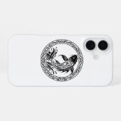 Tribal Celtic Koi Fish Wisdom Symbol iPhone 16ケース (裏面横)
