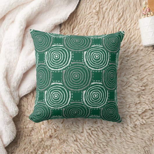 Tribal Circle Pattern Throw Pillow クッション (ブランケット)