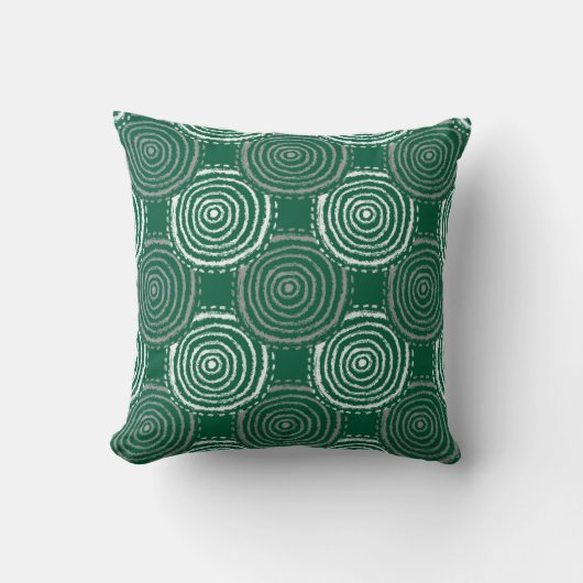 Tribal Circle Pattern Throw Pillow クッション (正面)
