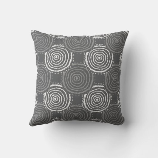 Tribal Circle Pattern Throw Pillow クッション (裏面)