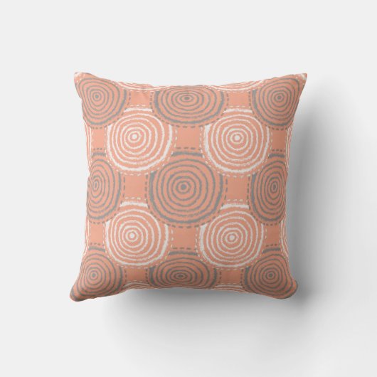 Tribal Circle Pattern Throw Pillow クッション (裏面)