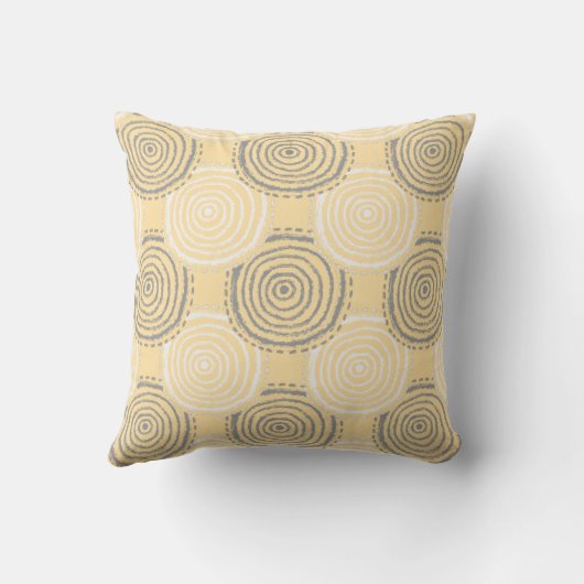 Tribal Circle Pattern Throw Pillow クッション (裏面)