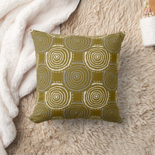 Tribal Circle Pattern Throw Pillow クッション (ブランケット)