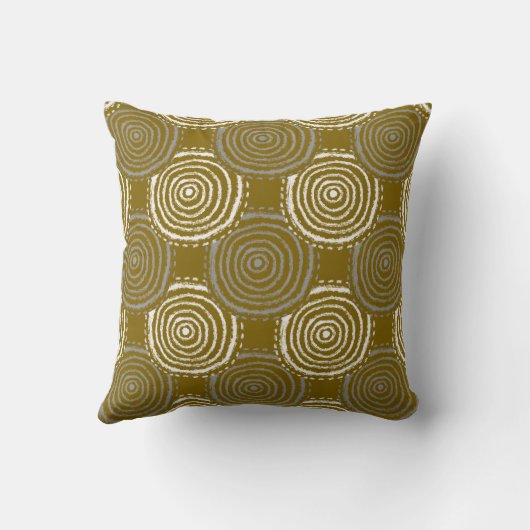 Tribal Circle Pattern Throw Pillow クッション (裏面)
