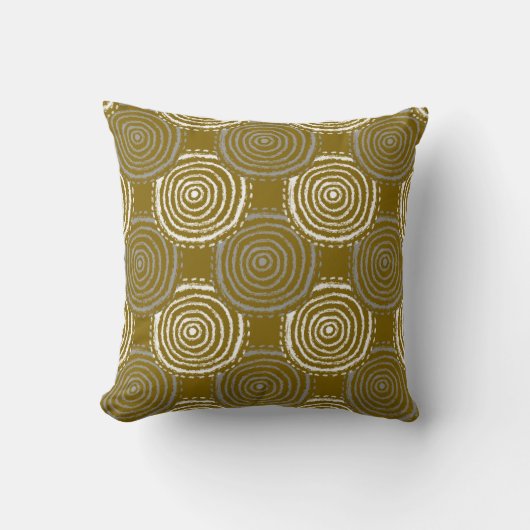 Tribal Circle Pattern Throw Pillow クッション (正面)