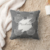 Tribal Circle Pattern Throw Pillow クッション (ブランケット)