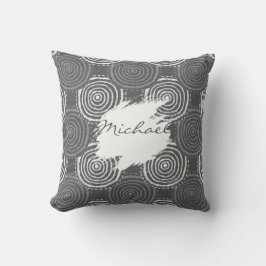 Tribal Circle Pattern Throw Pillow クッション