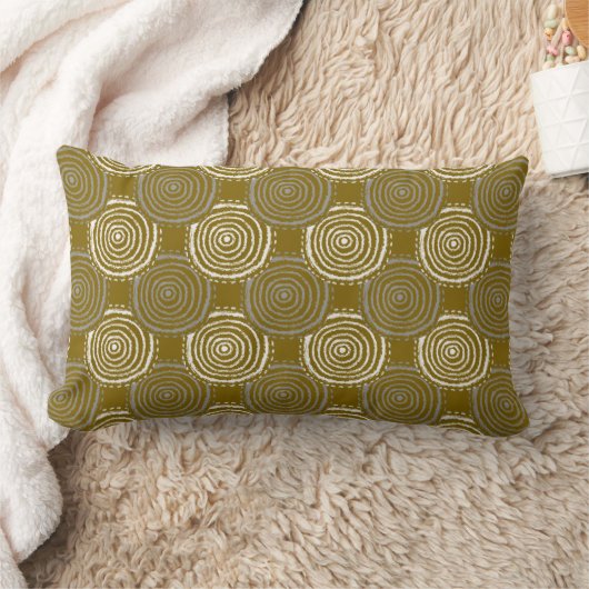 Tribal Circle Pattern Throw Pillow ランバークッション (ブランケット)