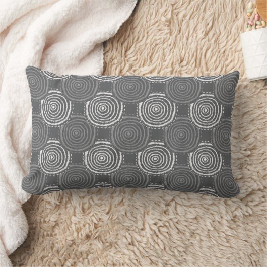Tribal Circle Pattern Throw Pillow ランバークッション (ブランケット)