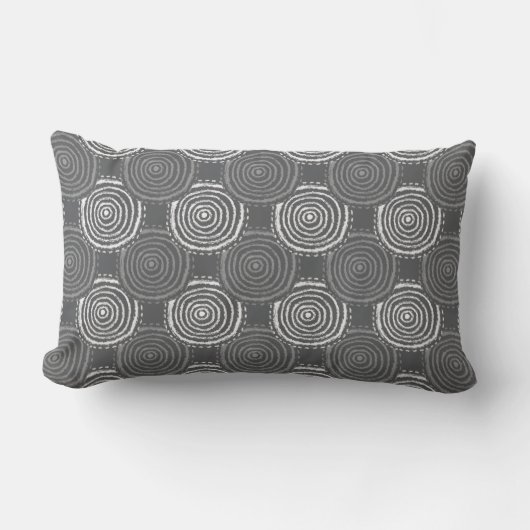 Tribal Circle Pattern Throw Pillow ランバークッション (正面)