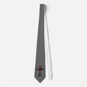 Tribal Cross With Red Rose Tie ネクタイ