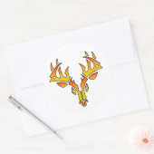 Tribal Deer (fire)スタンプ ラウンドシール (封筒)