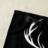 Tribal Deer Silhouette Minimal Black White Design ビーチタオル (インサイチュ)