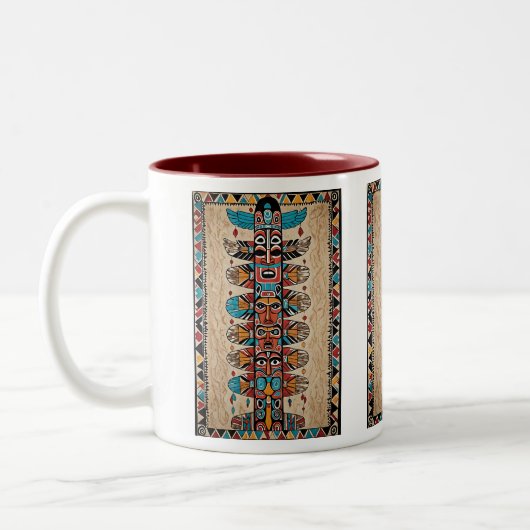 Tribal design  coffee mug gift idea  ツートーンマグカップ (左)