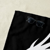 Tribal Doberman Silhouette Minimal Black White ビーチタオル (インサイチュ)