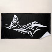 Tribal Doberman Silhouette Minimal Design ビーチタオル (正面)