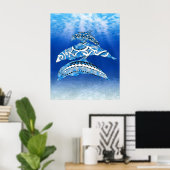 Tribal Dolphins ポスター (ホームオフィス)