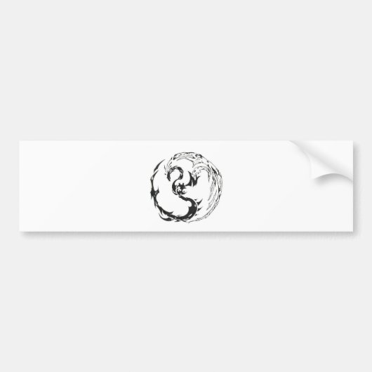 tribal dragon バンパーステッカー (正面)