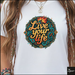 Tribal Dragon Live Your Life Geometric Tシャツ