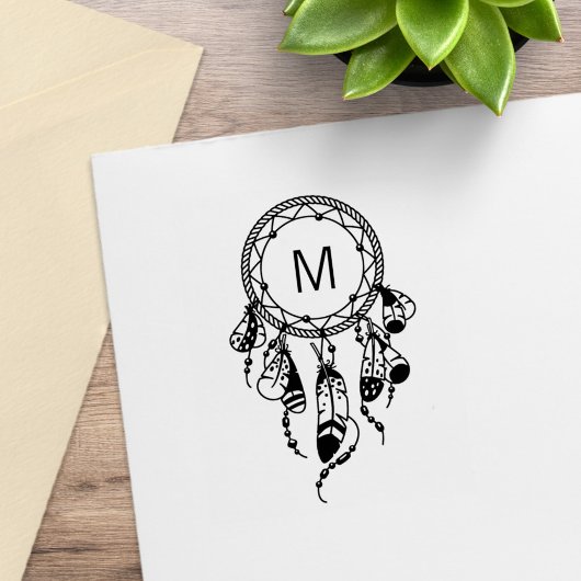 Tribal Dreamcatcher Boho Monogram ラバースタンプ
