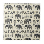 Tribal Elephant Boho Pattern (1) タイル (正面)