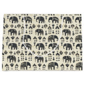 Tribal Elephant Boho Pattern (1) ラージペーパーバッグ (正面)