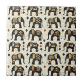 Tribal Elephant Boho Pattern (2) タイル (正面)