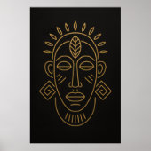 Tribal Essence | African Face Motif Art Print ポスター (正面)
