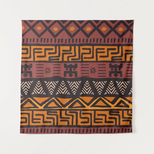 Tribal ethnic colorful bohemian pattern with geome タペストリー (正面)