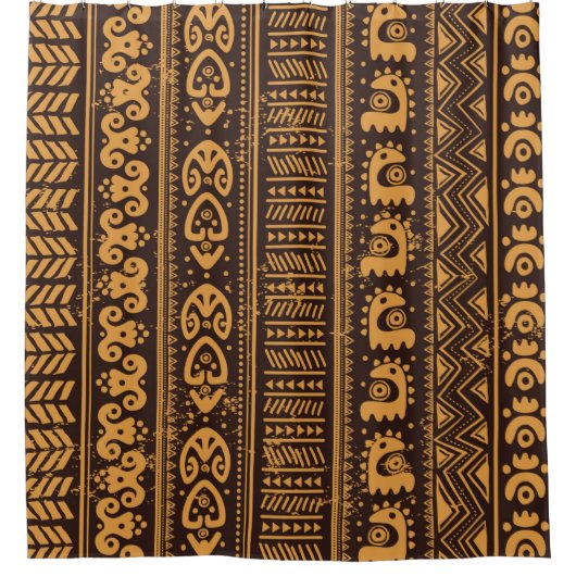 Tribal ethnic seamless シャワーカーテン (正面)