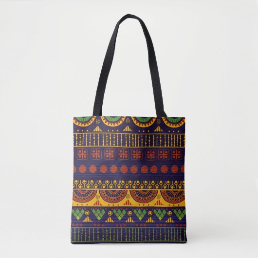 Tribal Ethno:シームレスパターンデザイン。 トートバッグ (正面)