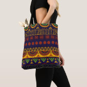 Tribal Ethno:シームレスパターンデザイン。 トートバッグ (クローズアップ)