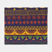 Tribal Ethno：シームレスパターンデザイン。 フリースブランケット (正面(横))