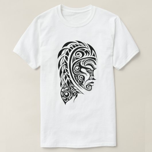 Tribal Face Tattoo Design Illustration Tシャツ (デザイン正面)
