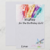 Tribal Feather誕生日の女の子ゲームの願い (正面/裏面)