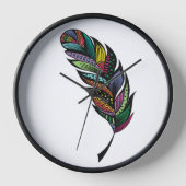 Tribal Feather Wall Clock 壁時計 (正面)
