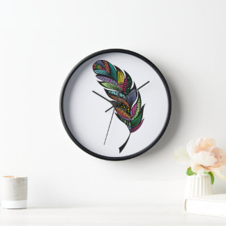 Tribal Feather Wall Clock 壁時計