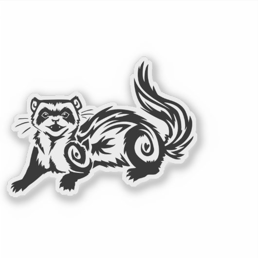 Tribal Ferret Tattoo Design シール (正面)