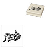 Tribal Ferret Tattoo Design ラバースタンプ (押印)