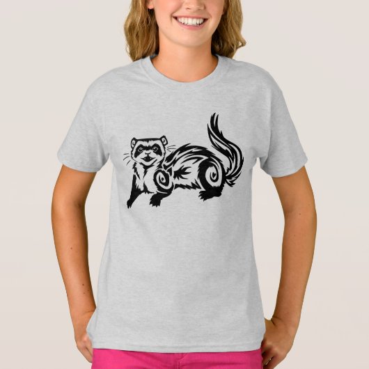Tribal Ferret Tattoo Design Tシャツ (正面)