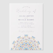 Tribal Folk Country Culture Crest Mandala Wedding ベラム紙招待状 (正面)