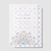 Tribal Folk Country Culture Crest Mandala Wedding ベラム紙招待状 (オフセット (招待状))