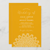 Tribal Folk Country Culture Crest Mandala Wedding 招待状 (正面/裏面)