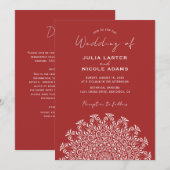 Tribal Folk Country Culture Crest Mandala Wedding 招待状 (正面/裏面)