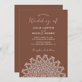 Tribal Folk Country Culture Crest Mandala Wedding 招待状 (正面/裏面)