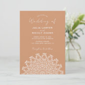 Tribal Folk Country Culture Crest Mandala Wedding 招待状 (スタンド正面)