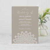 Tribal Folk Country Culture Crest Mandala Wedding 招待状 (スタンド正面)