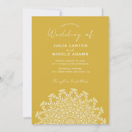 Tribal Folk Country Culture Crest Mandala Wedding 招待状